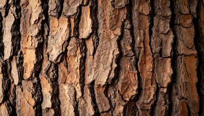Detailed Close-up of Textured Pine Tree Bark for Background or Design Element