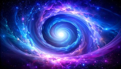 Abstract Cosmic Nebula Galaxy with Swirling Clouds and Bright Light