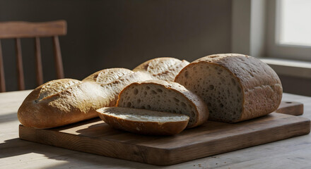 bread on a wooden table