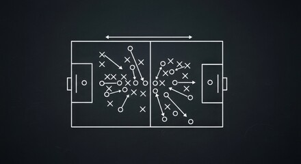 Soccer Strategy Chalkboard Diagram - Minimalist design