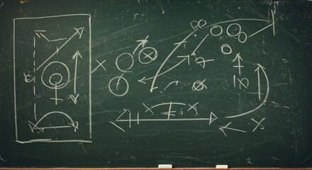 Chalkboard Football Play Strategy - Vintage/Retro