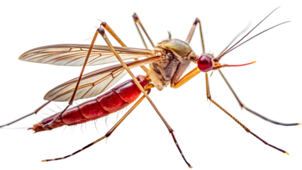 Engorged Mosquito Close Up Vector Illustration on Transparent Background detailed vector illustration