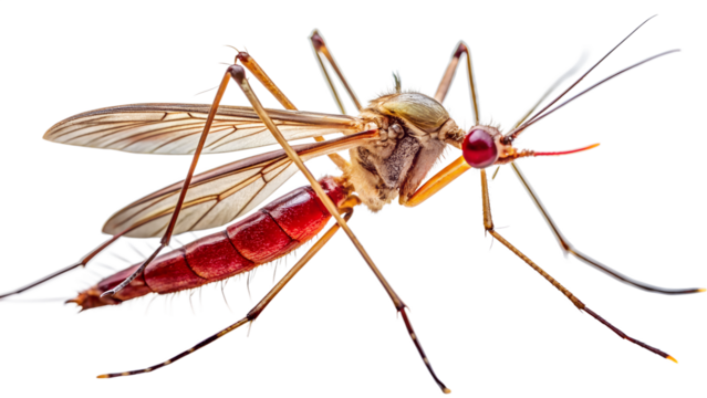 Engorged Mosquito Close Up Vector Illustration on Transparent Background detailed vector illustration
