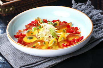Chinese cuisine, Cantonese cuisine, chopped pepper and egg