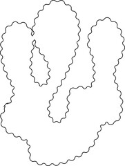 Abstract fluid shape with contemporary smooth wavy edges, featuring organic flowing lines and a hollow contour.