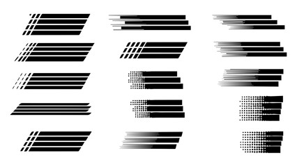 Abstract futuristic motion elements. Modern technology background with digital speed lines, data transfer effect, and dynamic stripe graphics.

