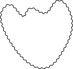 Elegant organic shape with flowing smooth curves and wavy borders, featuring a hollow outlined contour.