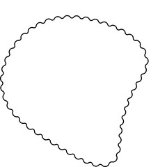 Fluid organic blob shape with smooth flowing curves and undulating wavy borders, outlined by a hollow interior.