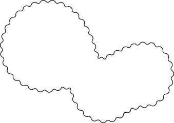 Abstract fluid motion design with smooth curves, flowing wavy lines, and a hollow contour outline.