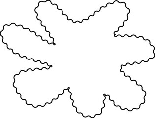 Fluid splat shape with modern wavy borders and a hollow interior, featuring smooth flowing lines.