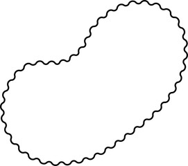 Abstract natural design with smooth, wavy contours and a hollow interior, shaped by curved lines.