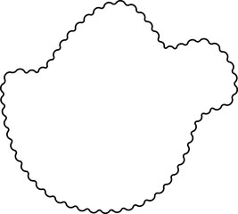 Contour-based shape with a rippled wavy edge forming an organic flowing structure.