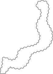Flowing abstract shape with continuously wavy edges and an open, outlined contour.