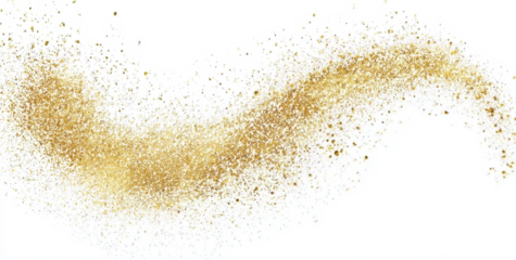 Abstract line hand-drawn with gold glitter 
