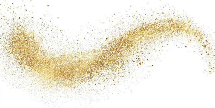 Abstract line hand-drawn with gold glitter 
