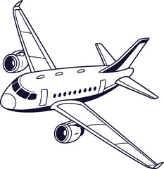 vector illustration of a airplane isolated on white background