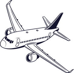 vector illustration of a airplane isolated on white background