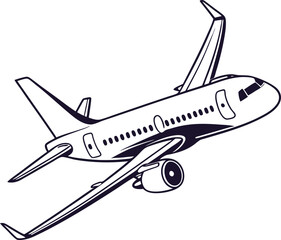 vector illustration of a airplane isolated on white background