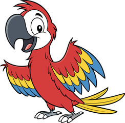 Parrot vector design in white background, Parrot icon design, Parrot Cartoon illustration vector design