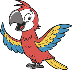 Cartoon Parrot vector design, Parrot logo and icon design, Parrot vector design
