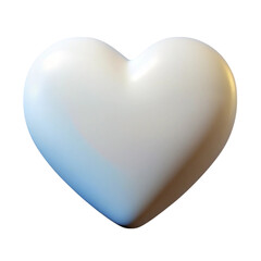 3d rendered white heart isolated on black background for love and romance concepts