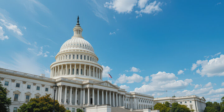 Historic legislative session capitol hill government building urban low angle democracy in action