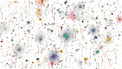 abstract bokeh multicolored bright circles of light falling from top to bottom, for festive animation 

