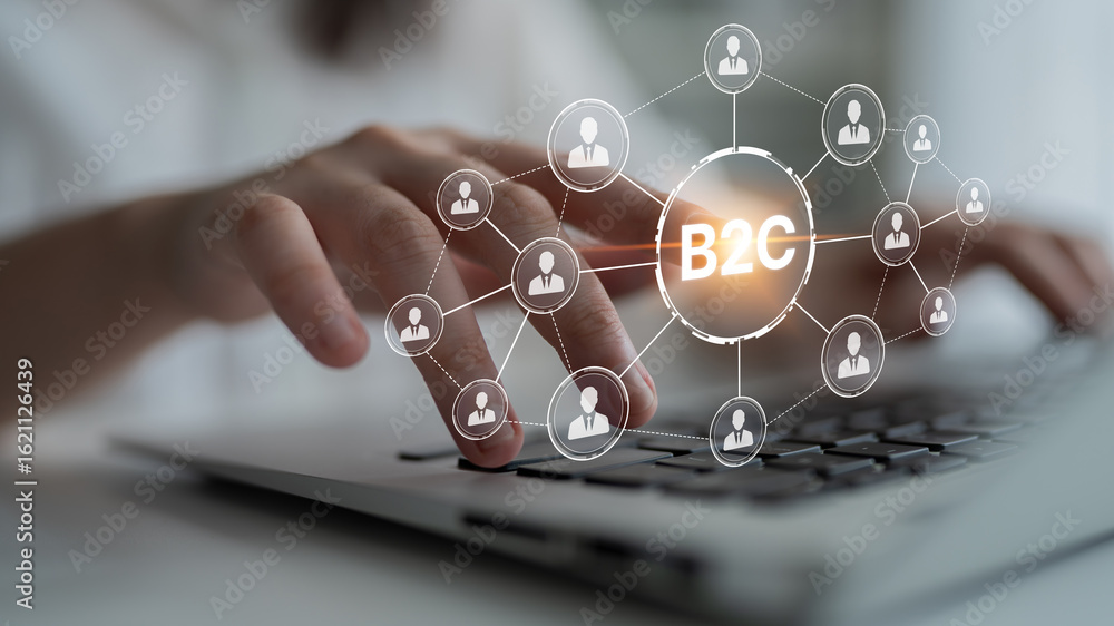Poster b2c strategy focus on delivery products directly to consumer. successful b2c model enhance consumer 