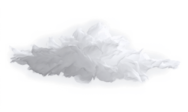 Large single white cloudy isolated on transparent background with clipping path 
