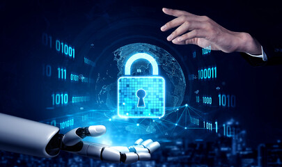 AI artificial intelligence strengthens cybersecurity with intelligent threat detection, virtual...