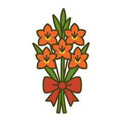 illustration icon bouquet gladioli vector on white background
Vector icon back to school september