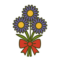 illustration icon bouquet of Asters vector on white background
Vector icon back to school september