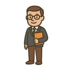 illustration icon teacher with folder vector on white background
Vector icon back to school september