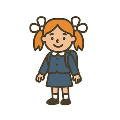 illustration icon schoolgirl vector on white background
Vector icon back to school september