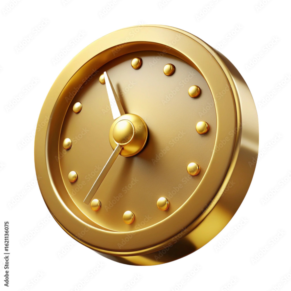 Aufkleber elegant golden clock design illustrating time management deadlines and efficiency concepts
