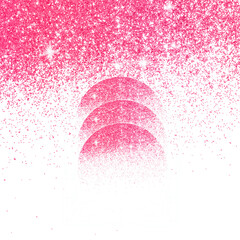 Pink Glitter Background: Festive, Sparkling Circles and Confetti Design.