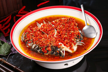 Chinese cuisine, Cantonese cuisine, chopped chili fish head