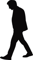 a man walking body silhouette vector