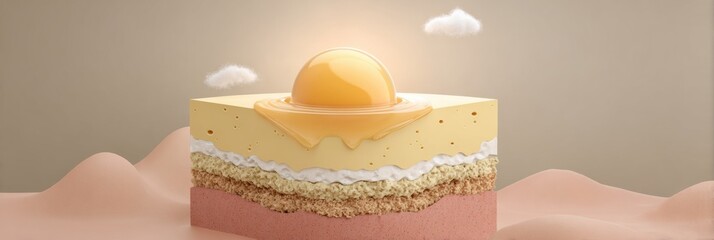 Cross-section Illustration Comparing Treated and Untreated Skin With Soft Neutral Colors and an Artistic Backdrop Demonstrating Layers and Textures