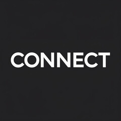 Word connect displayed in bold, white lettering against a solid, muted, neutral tone surface view image