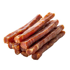 Meat Snack Sticks Isolated on White Background. Savory Protein Snack Sticks Cutout PNG.