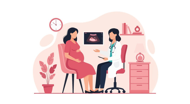 Expectant Mother Receives Medical Consultation About Her Unborn Baby's Sonogram