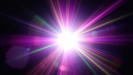 Obraz premium Blurred rainbow refraction overlay effect. Light lens prism effect on black background. Holographic reflection, crystal flare leak shadow overlay. Colorful rainbow disco ball light