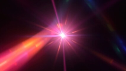 Obraz premium Blurred rainbow refraction overlay effect. Light lens prism effect on black background. Holographic reflection, crystal flare leak shadow overlay. Colorful rainbow disco ball light