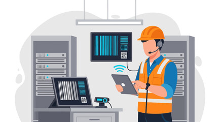 Engineer Integrating Barcode Scanners and Tablets for Enhanced Data Analysis