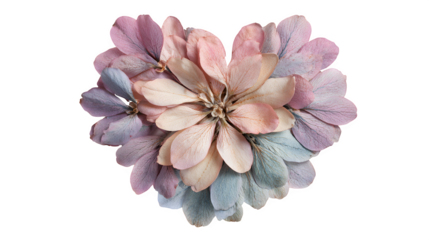 Flower shaped like a heart on white background 