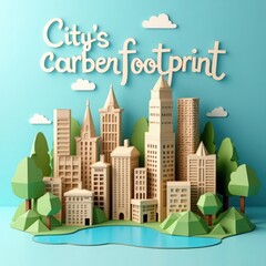 Urban cityscape vector illustration of a downtown skyline with modern skyscrapers and other buildings