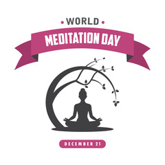 world meditation day vector concept design