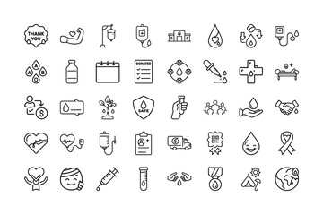 Blood Donation Icons for Healthcare