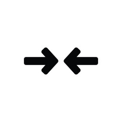 Two black arrows pointing towards each other, symbolizing convergence and mutual agreement in a minimalist graphic design